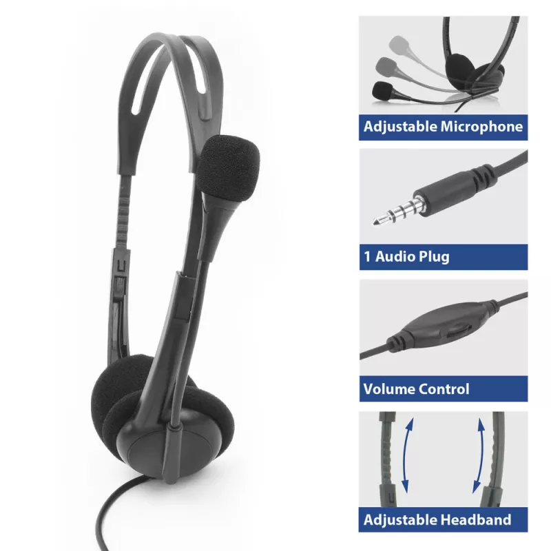 Zestaw słuchawkowy ACT z wtykiem audio 3,5 mm