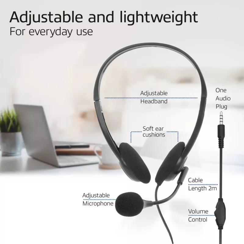 Zestaw słuchawkowy ACT z wtykiem audio 3,5 mm