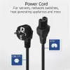 ACT Powercord złącze sieciowe CEE 7/7 męskie (kątowe) - C15 czarny 1 m