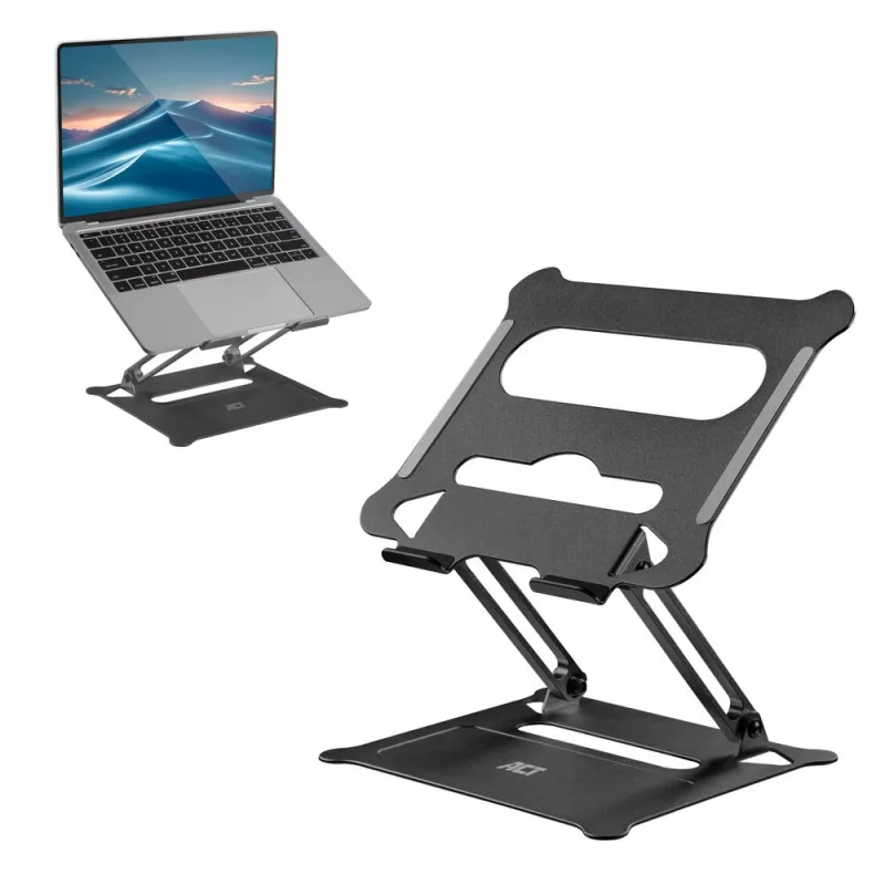 Podstawka pod laptop ACT AC8140 Aluminiowa Bezstopniowa regulacja wysokości Czarna