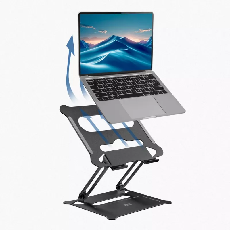 Podstawka pod laptop ACT AC8140 Aluminiowa Bezstopniowa regulacja wysokości Czarna