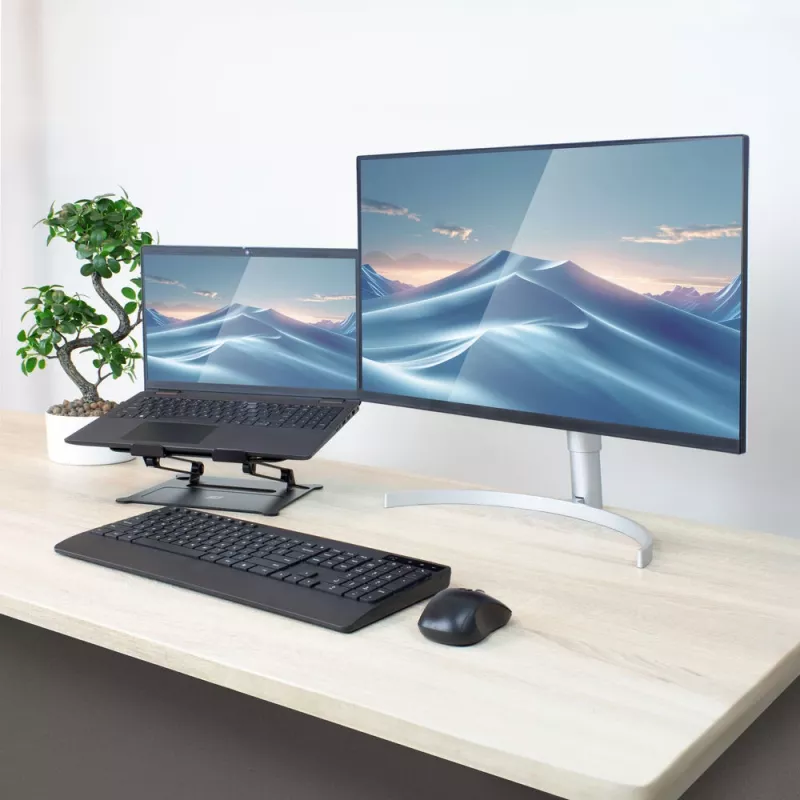 Podstawka pod laptop ACT AC8140 Aluminiowa Bezstopniowa regulacja wysokości Czarna