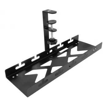 Under-desk kabel management tray ACT, clamp mount, 40 cm, steel, 5 kg capacity