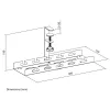 Under-desk kabel management tray ACT, clamp mount, 40 cm, steel, 5 kg capacity