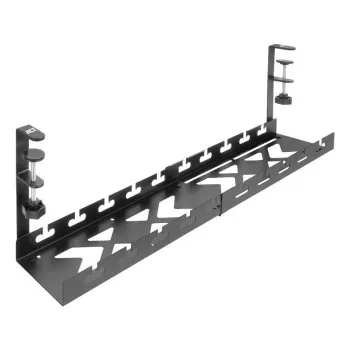 Under-desk extendable kabel management tray ACT 43–72 cm clamp mount, steel, 728×130×190 mm, 5 kg