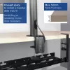 Under-desk extendable kabel management tray ACT 43–72 cm clamp mount, steel, 728×130×190 mm, 5 kg