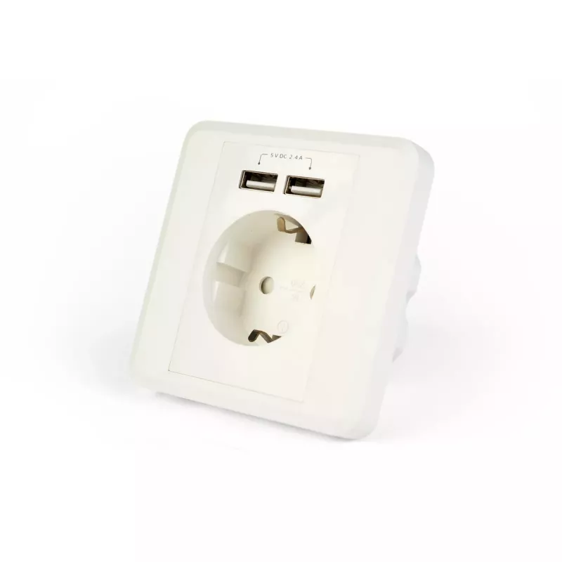 Gniazdko ścienne 2 x USB EnerGenie EG-ACU2A2-01