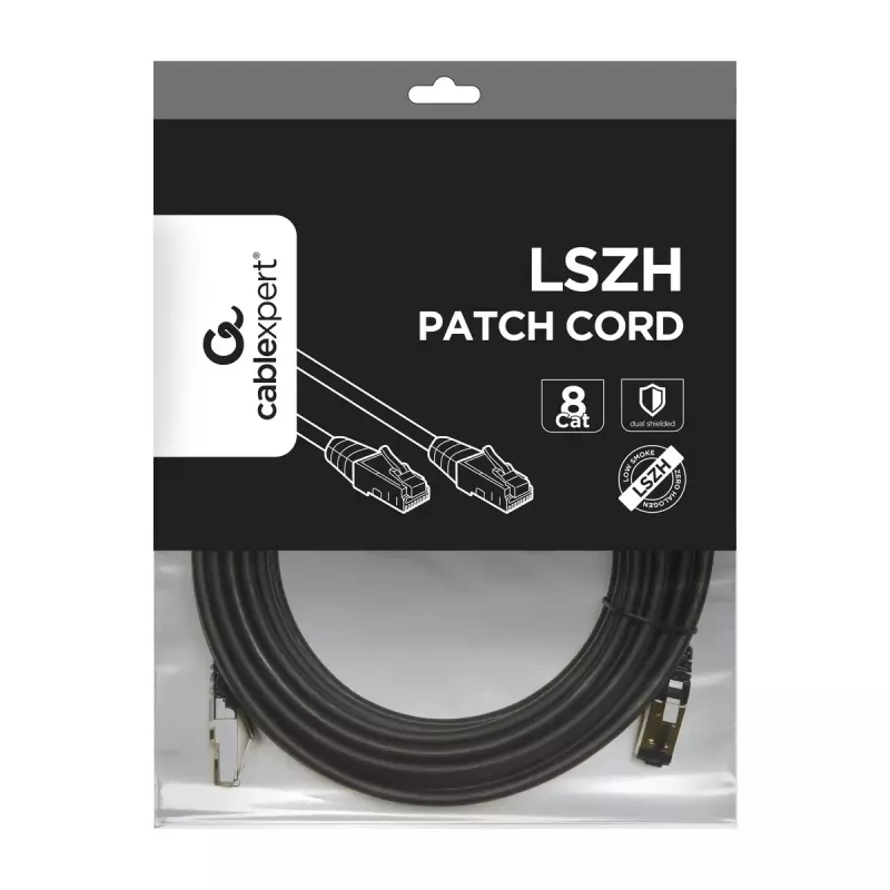 Kabel sieciowy Gembird PP8-LSZHCU-BK-5M RJ-45 Cat8 5m Czarny