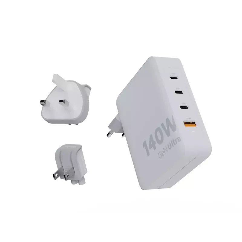 Przenośna ładowarka podróżna GaN 140W Xtorm XVC2140 z 3 portami USB-C PD i kablem USB-C 2 m, biała