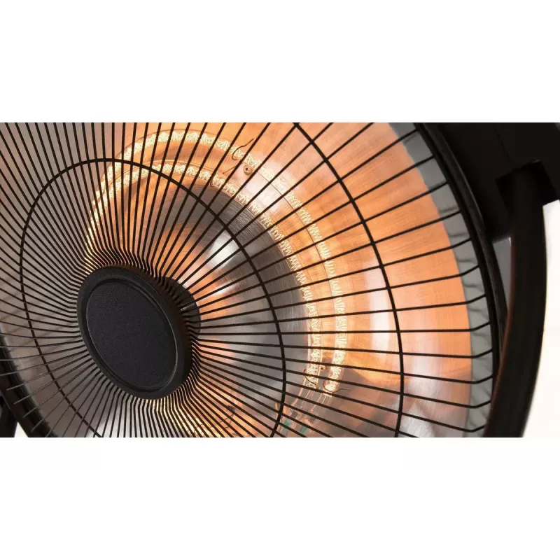 Halogenowy grzejnik elektryczny SUNRED Retro, 2100/900 W, do użytku wewnętrznego na podłodze, ogrzewa do 17 m², czarno-brązowy