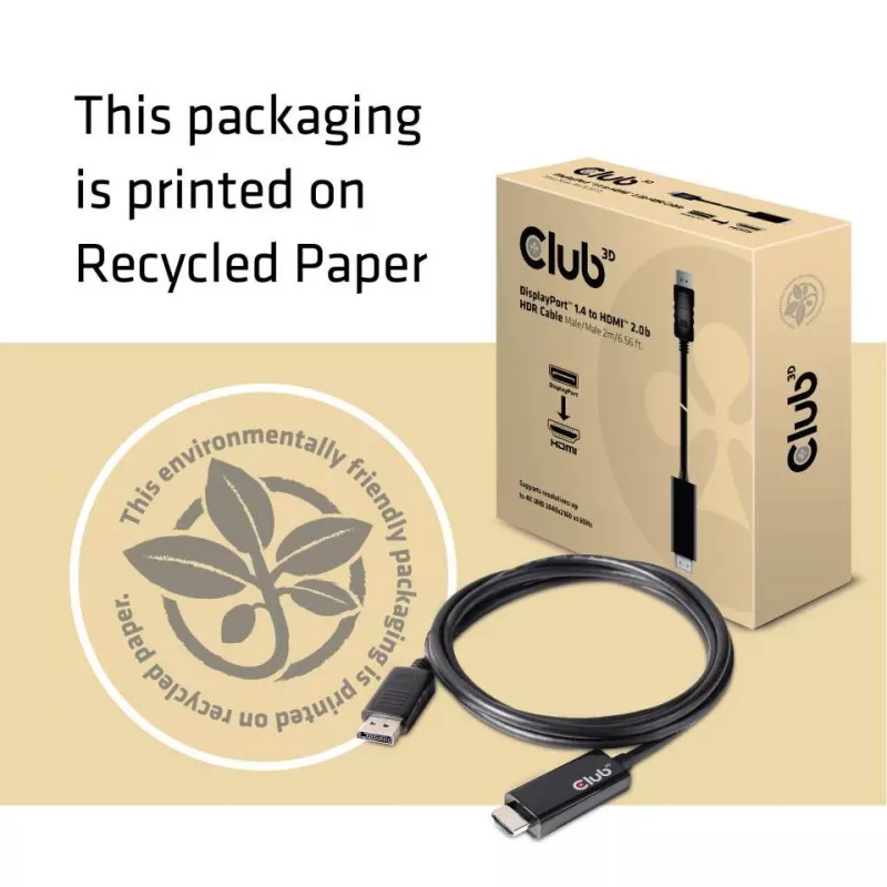 CLUB3D DisplayPort 1.4 do HDMI 2.0b HDR Kabel Męski/Męski 2m