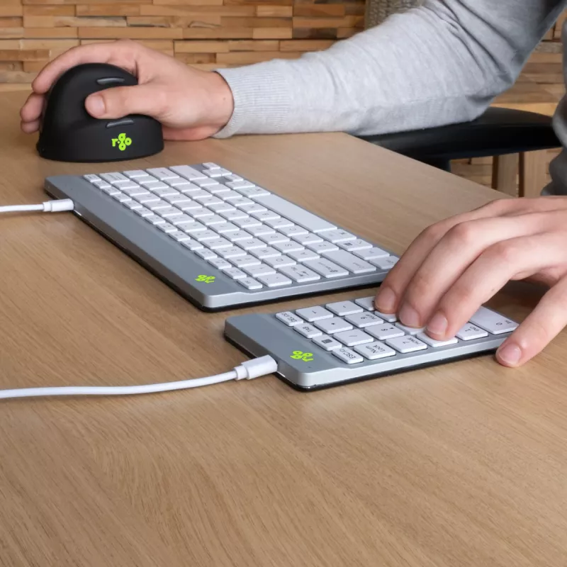 R-Go Tools Klawiatura numeryczna R-Go Numpad Break, ergonomiczna klawiatura numeryczna z oprogramowaniem break, przewodowa, biała