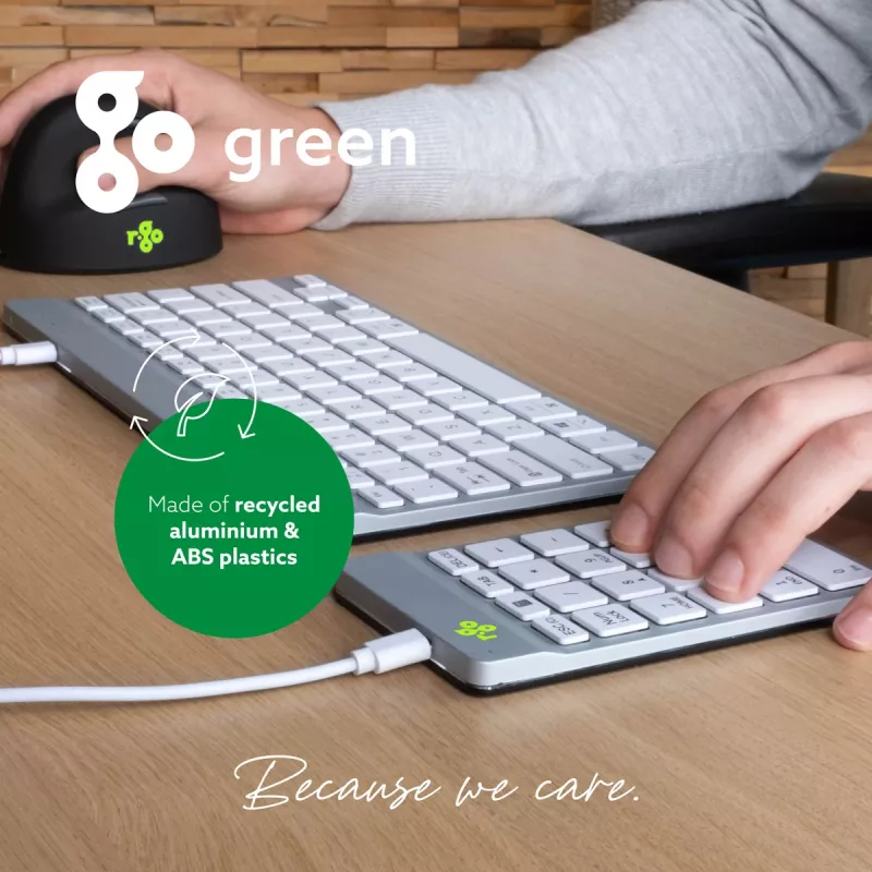 R-Go Tools Klawiatura numeryczna R-Go Numpad Break, ergonomiczna klawiatura numeryczna z oprogramowaniem break, przewodowa, biała
