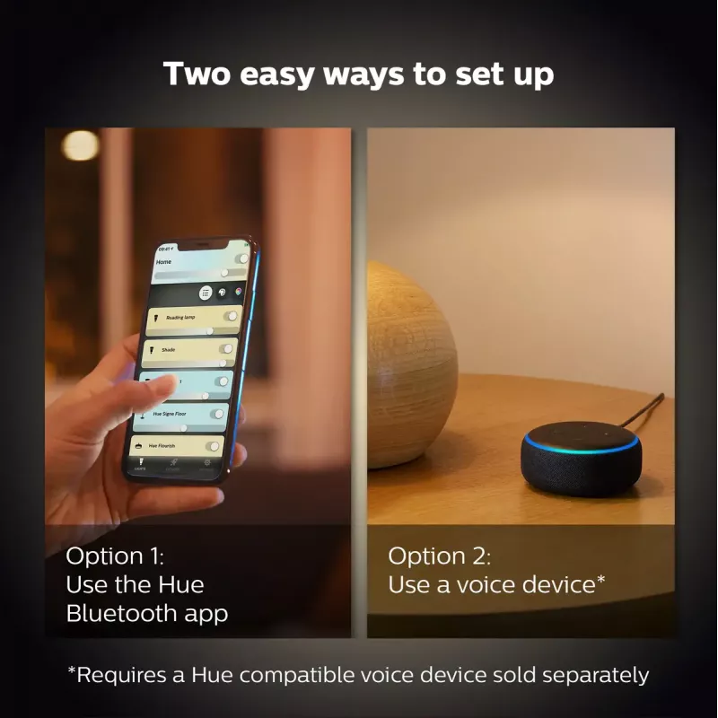 Inteligentna żarówka Philips Hue biały Candle E14, Bluetooth, 6 kWh/1000h, AC, biała, wymiary 72×55×174 mm