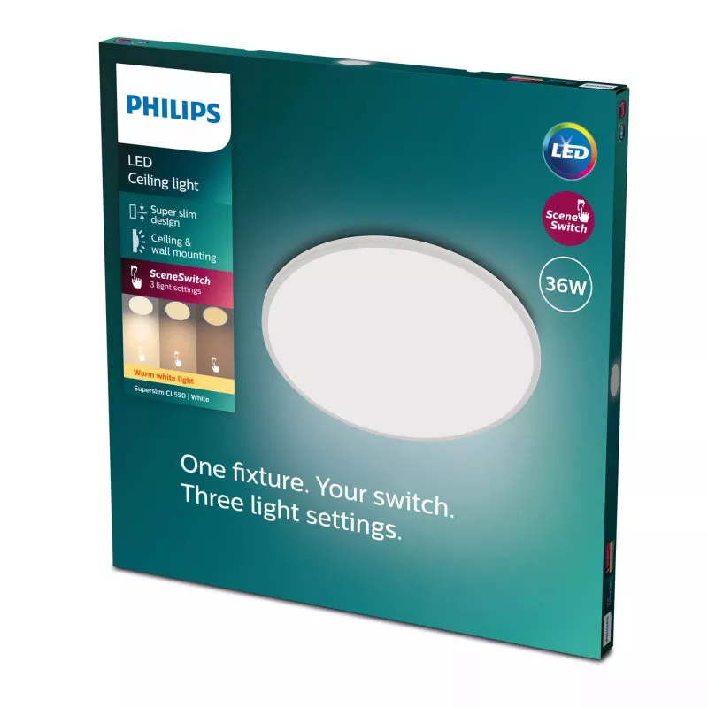 Lampa sufitowa Philips Functional Super cienki 36 W LED biała okrągła