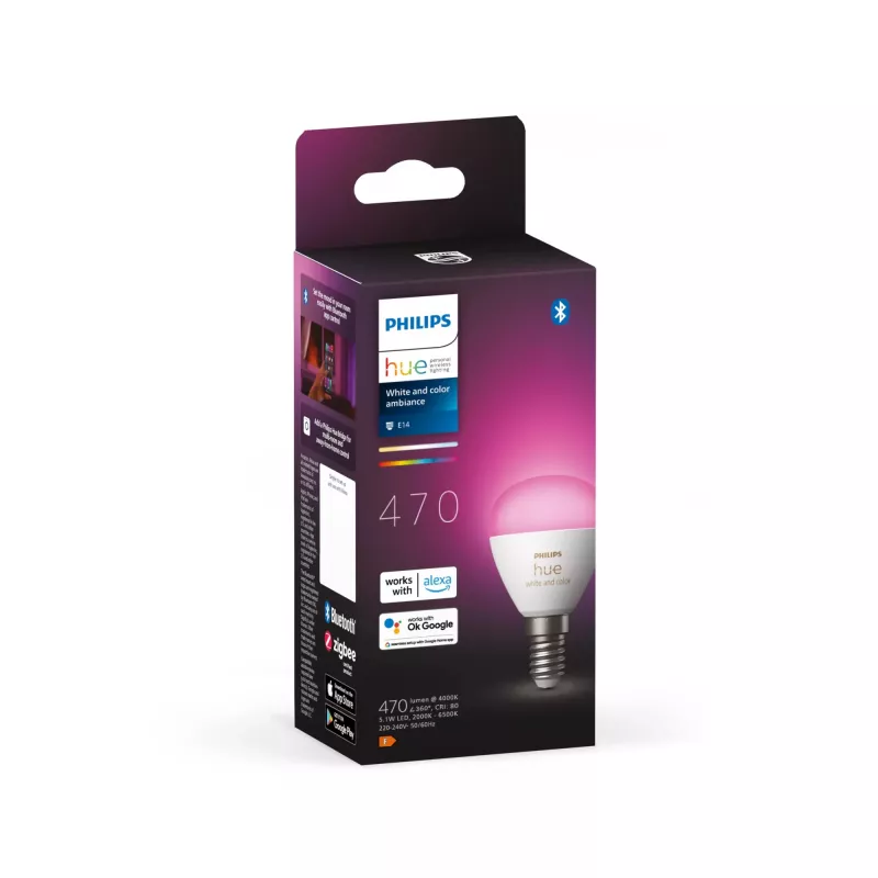 Inteligentna żarówka Philips Hue biały and colour ambience Lustre E14 Bluetooth Zigbee