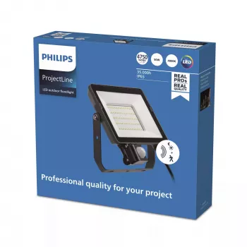 Naświetlacz Philips LED 50 W 4000 K IP65 czarny — zewnętrzny naświetlacz LED, 50 W, światło neutralne białe