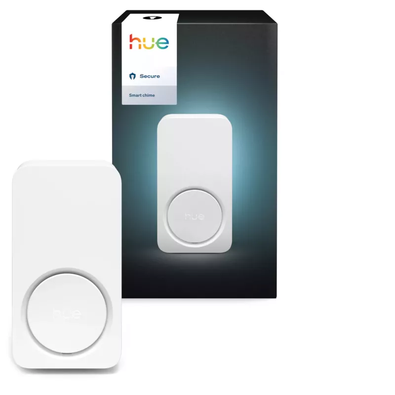 Bezprzewodowy dzwonek do drzwi wewnętrzny Philips Hue Secure — biały, plastik, IP20, 90 g