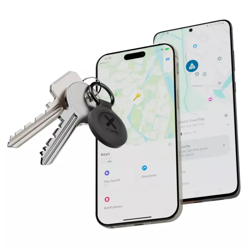 Inteligentny lokalizator do kluczy Xtorm XTAG2GA11 — uniwersalny lokalizator GPS, bateria CR2032, 3V, czarny, zestaw 3 szt.
