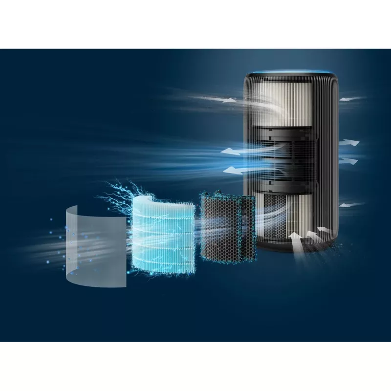 Oczyszczacz powietrza Philips serii 4200 AC4221/11 — zasięg 156 m², CADR 600 m³/h, 51.5 dB, 54 W, czarny, 6.5 kg