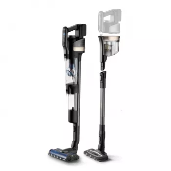 Philips seria 9000 XW9463/11 odkurzacz bezprzewodowy/szczotka elektryczna 2 w 1 odkurzacz bezprzewodowy Akumulatorowy Na sucho i mokro Bezworkowy 150 W Czarny