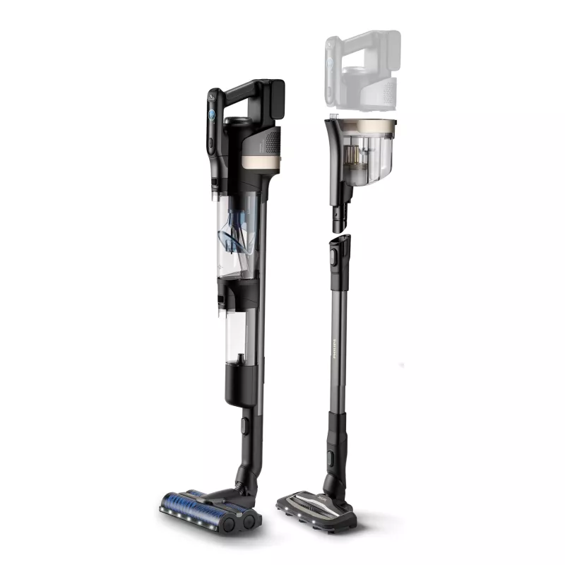 Philips seria 9000 XW9463/11 odkurzacz bezprzewodowy/szczotka elektryczna 2 w 1 odkurzacz bezprzewodowy Akumulatorowy Na sucho i mokro Bezworkowy 150 W Czarny