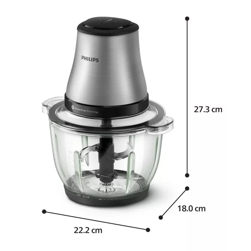 Philips 3000 series HR1503/00 elektryczny siekacz do żywności 2 L 500 W stal nierdzewna