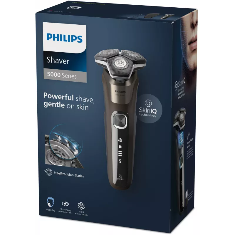 Golarka męska Philips SHAVER Series 5000 S5886/30 golarka rotacyjna Trymer Czarny, Brązowy