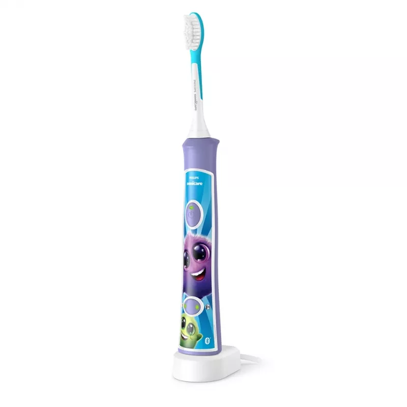 Sonic electric toothbrush Philips Sonicare For Kids HX6322/12 — wbudowany akumulator Li‑Ion, 1 rączka, 2 końcówki szczoteczki, tryb Daily Care