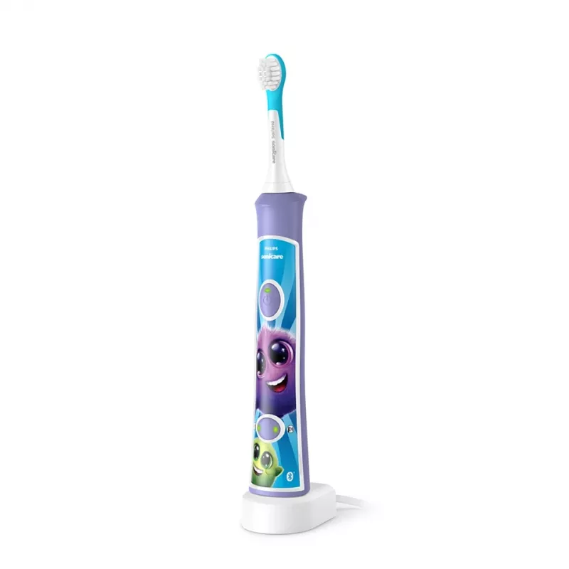 Sonic electric toothbrush Philips Sonicare For Kids HX6322/12 — wbudowany akumulator Li‑Ion, 1 rączka, 2 końcówki szczoteczki, tryb Daily Care