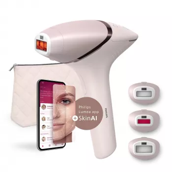 Urządzenie do depilacji IPL Philips Lumea Prestige BRI953/02 — IPL, SenseIQ, nakładki do twarzy i ciała, zasilanie sieciowe/akumulatorowe, różowe złoto/różowy