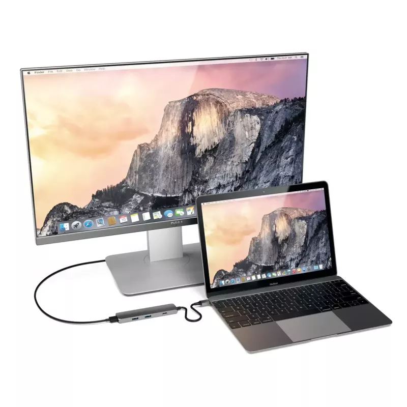 Satechi ST-CMAM laptop dock/port replicator USB 3.2 Gen 1 Type-C, HDMI, USB-A, USB-C, szary, aluminium