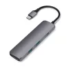 Satechi ST-CMAM laptop dock/port replicator USB 3.2 Gen 1 Type-C, HDMI, USB-A, USB-C, szary, aluminium