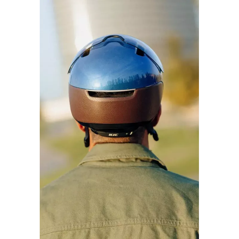 Kask rowerowy HJC Calido Plus, rozmiar S (51–56 cm), In-mold, wizjer magnetyczny, 350 g, biały/szary
