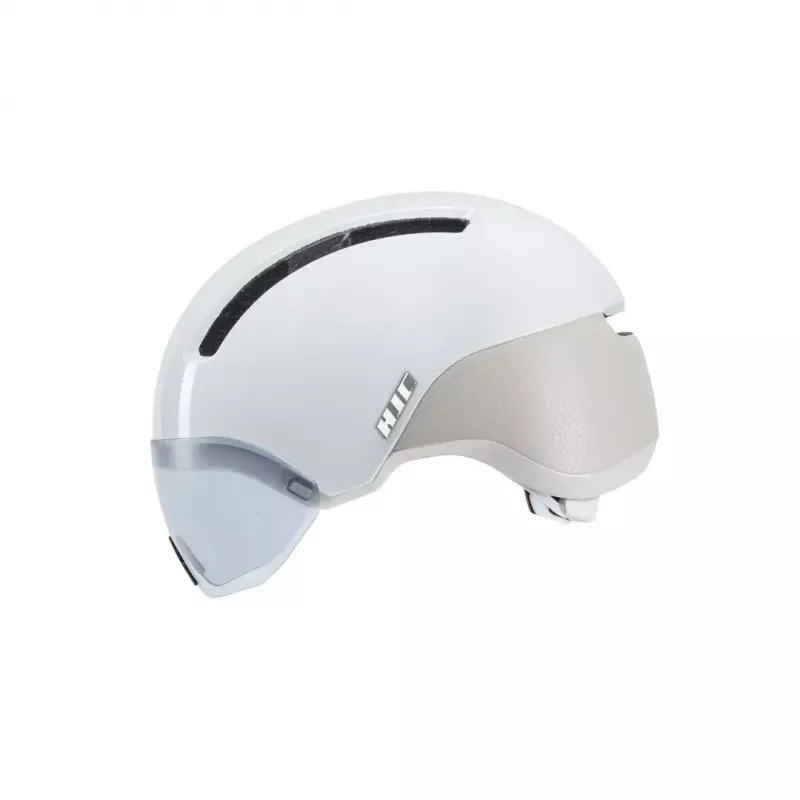 Kask rowerowy HJC CALIDO PLUS Rozmiar L — biało-szary, In-mold, 58–63 cm, 350 g, daszek magnetyczny