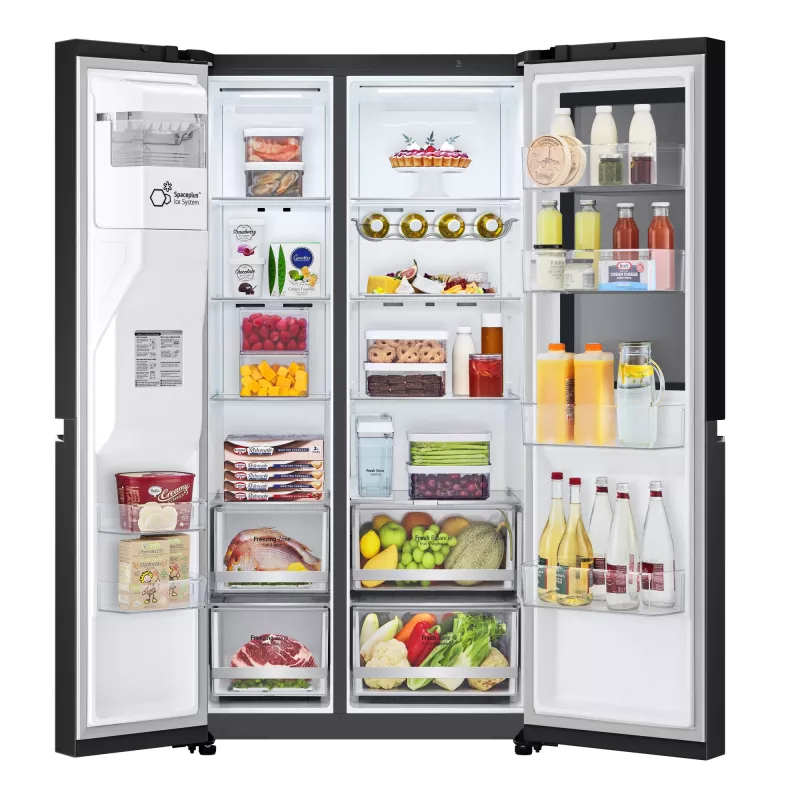 LG InstaView GSGV81EPLL lodówka side-by-side wolnostojąca 635 L czarna