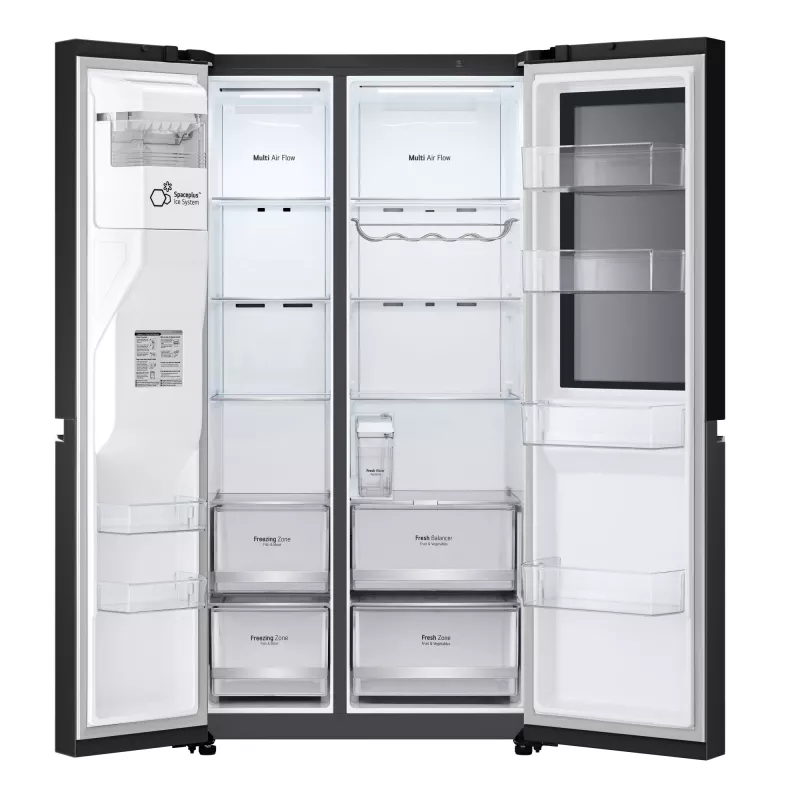 LG InstaView GSGV81EPLL lodówka side-by-side wolnostojąca 635 L czarna