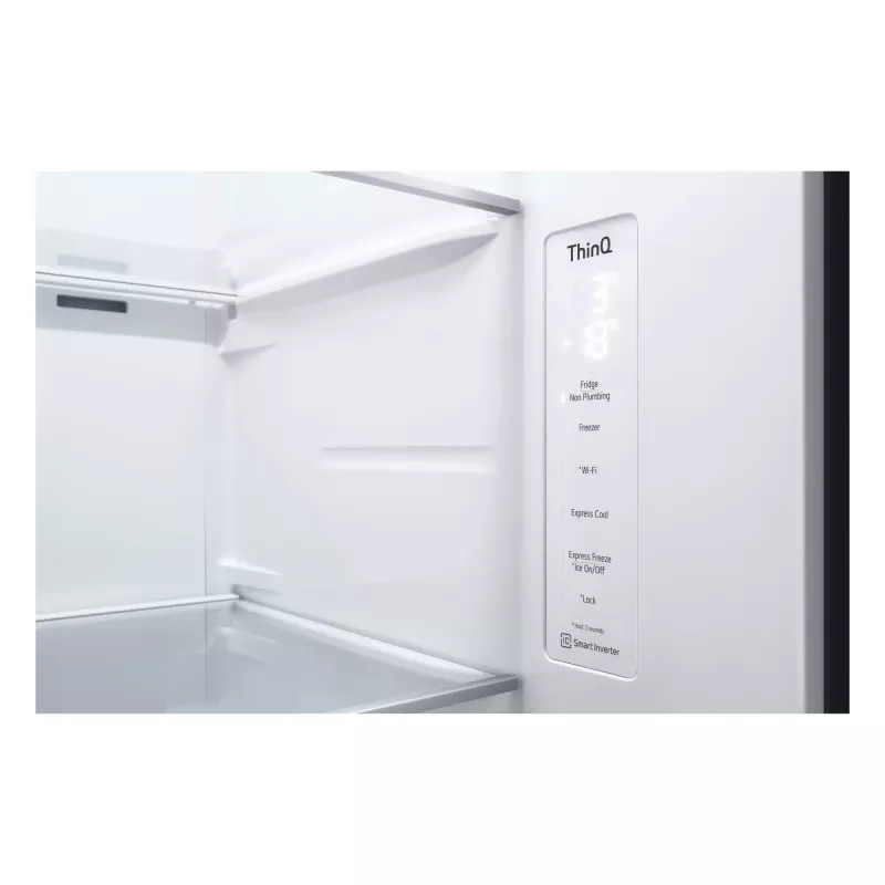 LG InstaView GSGV81EPLL lodówka side-by-side wolnostojąca 635 L czarna