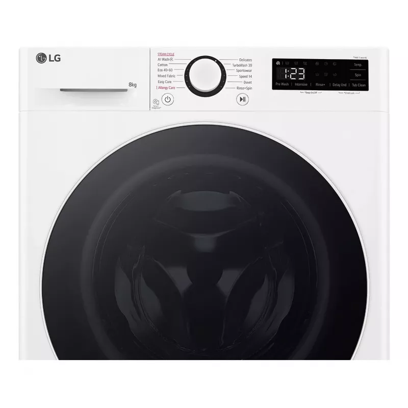 Pralka LG F2WR508S0W ładowana od przodu 8 kg 1160 obr./min Czarny, Biały