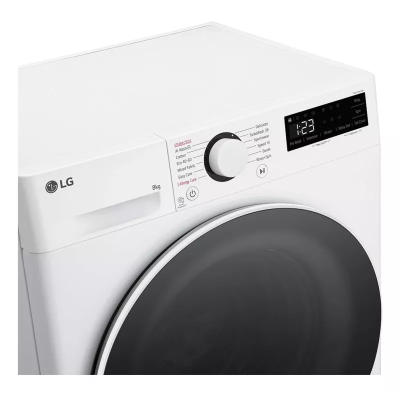 Pralka LG F2WR508S0W ładowana od przodu 8 kg 1160 obr./min Czarny, Biały