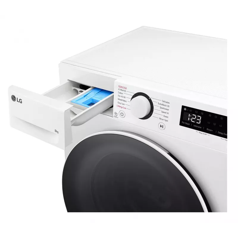 Pralka LG F2WR508S0W ładowana od przodu 8 kg 1160 obr./min Czarny, Biały