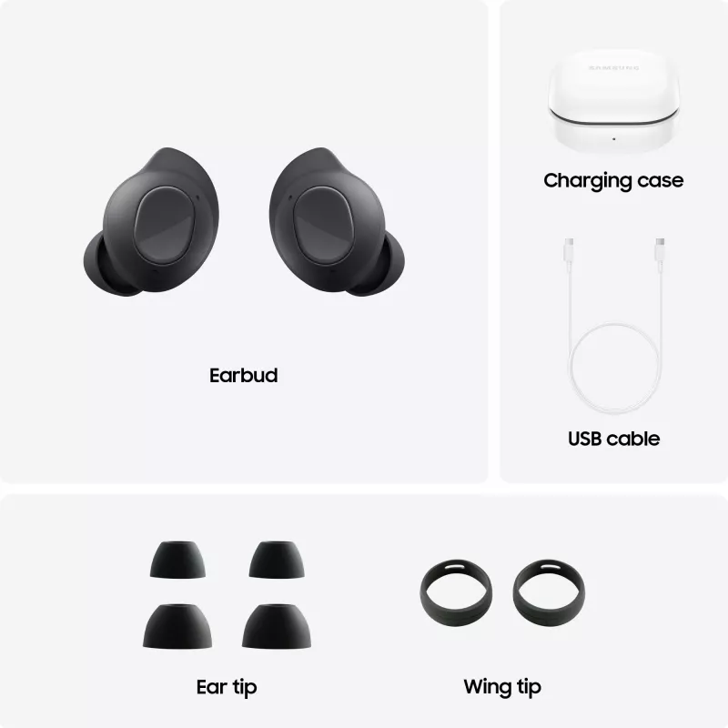 Samsung GALAXY BUDS FE GRAPHITE Słuchawki True Wireless Stereo (TWS) Dokanałowe Połączenia/Muzyka/Sport/Codzienne Bluetooth