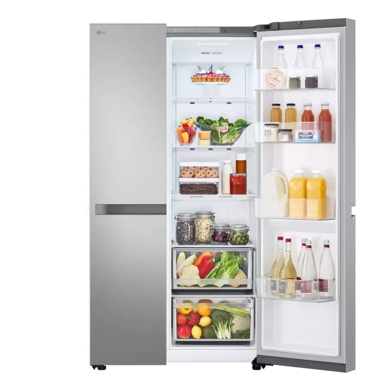 LG NatureFRESH GSBC40PYPE Amerykańska lodówka z zamrażarką - Prime srebrny - Klasa E