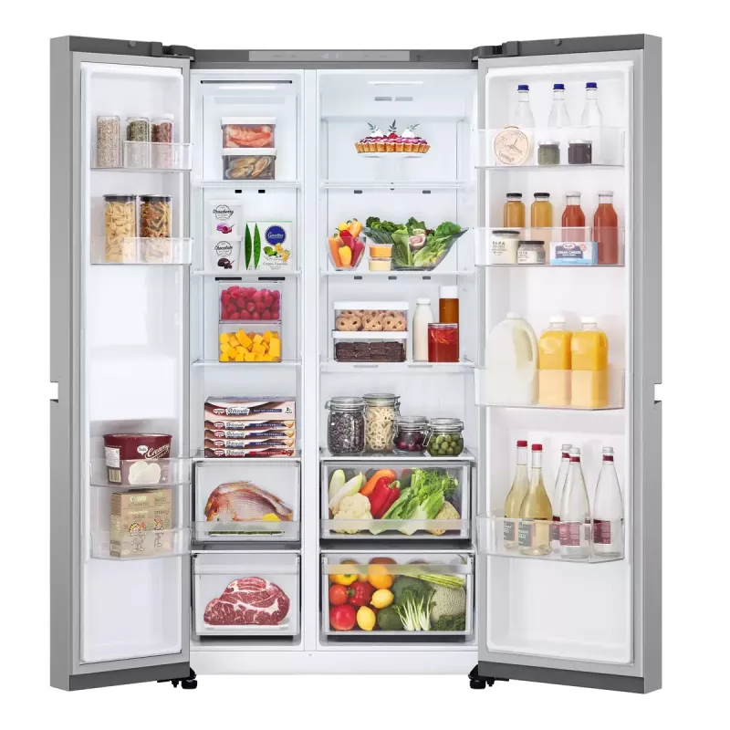 LG NatureFRESH GSBC40PYPE Amerykańska lodówka z zamrażarką - Prime srebrny - Klasa E