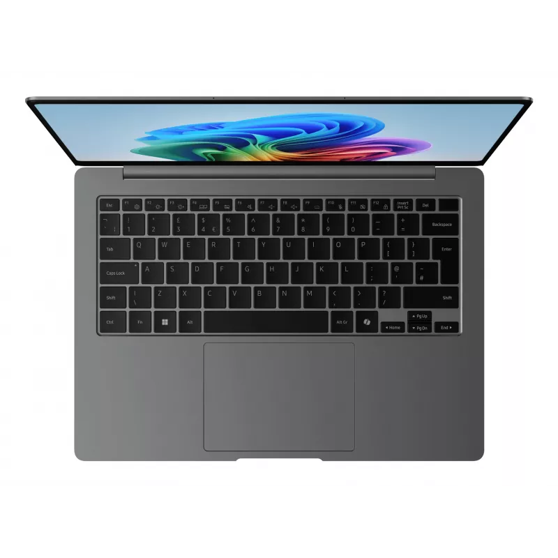 Samsung NP940XHAA-EXP Intel Core Ultra 7 256V Laptop 35,6 cm (14 cali) Dotykowy 16 GB LPDDR5x-SDRAM 512 GB SSD Wi-Fi 7 (802.11be) Windows 11 Home Niemiecki Szary