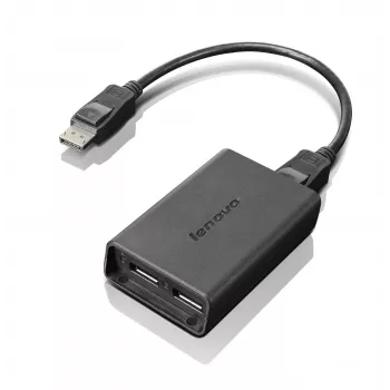 Kabel monitora Lenovo DisplayPort na dwa DisplayPort USB A czarny