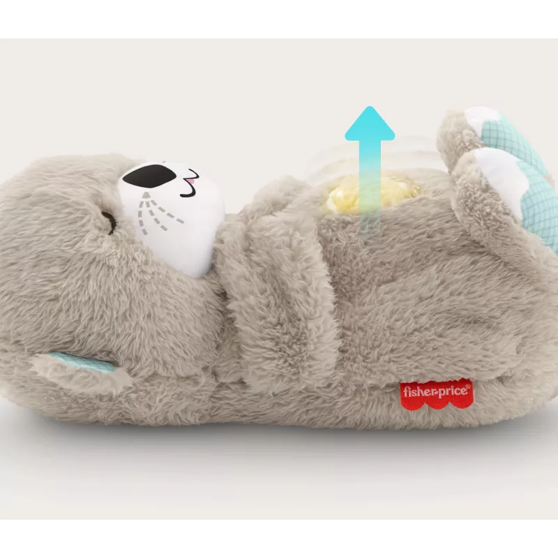 Fisher-Price Soothe 'n Snuggle Otter, pluszowa zabawka dla niemowląt, urządzenie dźwiękowe z ruchami oddechowymi