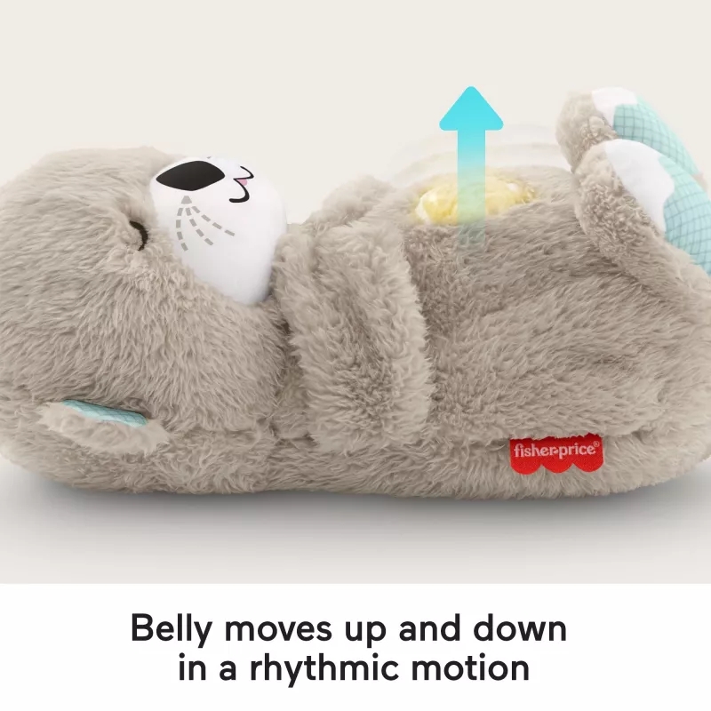 Fisher-Price Soothe 'n Snuggle Otter, pluszowa zabawka dla niemowląt, urządzenie dźwiękowe z ruchami oddechowymi