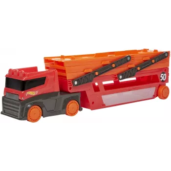Hot Wheels City Mega Hauler z miejscem do przechowywania do 50 samochodzików w skali 1:64 dla dzieci od 3 lat