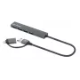 Manhattan USB-C i USB-A Combo Dock/Hub, Porty (4): USB-A (x4), 5 Gb/s (USB 3.2 Gen1, znany jako USB 3.0), zasilany przez USB (nie wymaga zewnętrznego zasilacza), kabel 25 cm